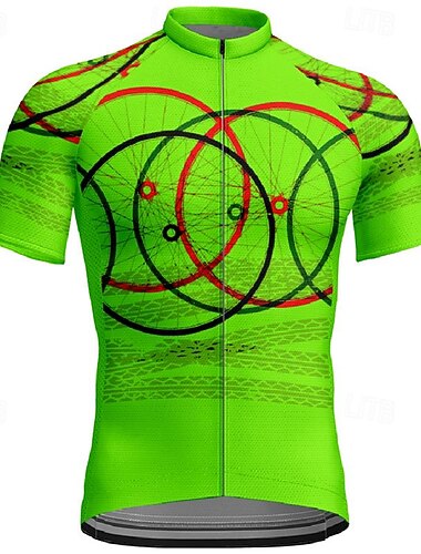  בגדי ריקוד גברים חולצת ג'רסי לרכיבה גאומטרי שרוולים קצרים אופנייים טי טי ג'רזי צמרות עם 3 כיסים אחוריים רכיבת הרים ייבוש מהיר נושם ספורט ורוד כחול כתום ביגוד