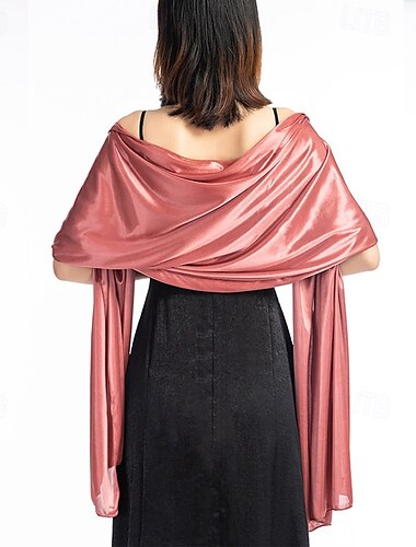  Schals, elegant, klassisch, ärmellos, Satin-Chiffon, Hochzeitstücher mit reiner Farbe für den formellen Herbst