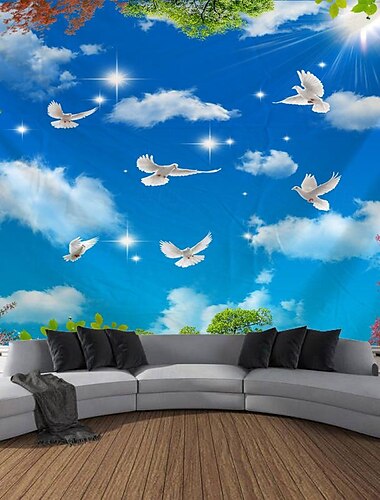  Natur Wald Taube hängen Wandteppich Kunst große Wandteppich Wandbild Dekor Fotografie Hintergrund Decke Vorhang Haus Schlafzimmer Wohnzimmer Dekoration Wandtuch XXL Natur
