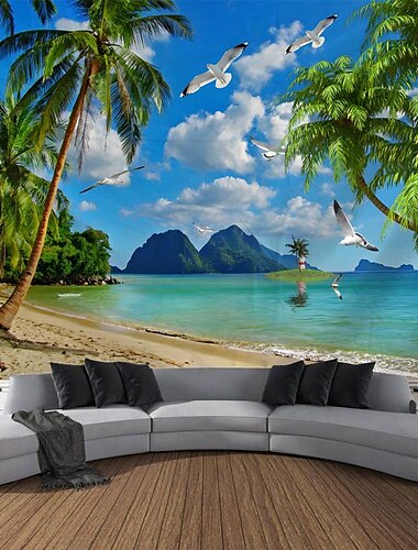  natuur strand oceaan hangend tapijt kunst aan de muur groot tapijt muurschildering decor foto achtergrond deken gordijn thuis slaapkamer woonkamer decoratie