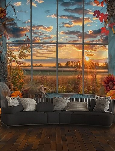  Pumpkin Hanging Tapestry Wall Art Inside House Large Tapestry Mural Decor Photograph Backdrop Blanket Curtain Home Bedroom Living Room Decoration