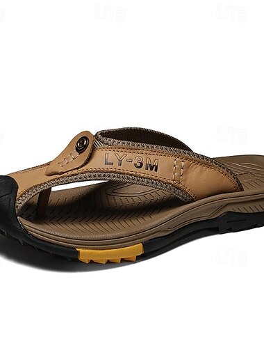  Braune Outdoor-Flip-Flops für Herren mit strapazierfähiger Sohle – bequeme und leichte Sandalen zum Wandern, für den Strand und die Freizeit