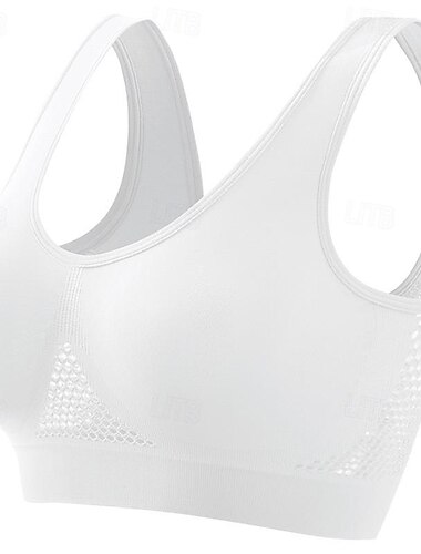  Damen Leichter Halt Sport-BH Lauf-BH Offener Rücken BH-Top nein Freizeitsport Joggen Laufen Leicht Weich Atmungsaktiv Waldgrün Violett Schwarz Einfarbig
