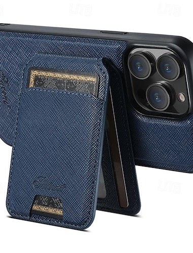  teléfono Funda Para iPhone 16 15 14 Pro Max Plus iPhone 13 12 Pro Max Funda Trasera con Soporte Magnética Soporte de carga inalámbrica Retro TPU Cuero de PU
