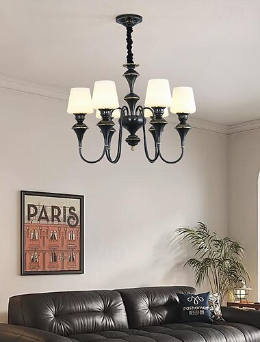  led csillár meleg fehér 5/6/8 fényű 5w retro rusztikus gyertya stílusú e14/e12 függő lámpás kivitel fém üveg süllyeszthető csillár világítás előszoba lépcsőházba konyhába 110-240v