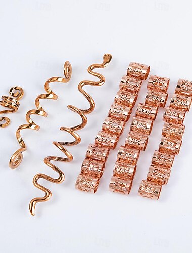  28pcs Hair Tube Norwegian Viking Rune Hair Beard DIY Braided For Hair Braids Viking Hair Braids Dreadlock Accessories Set Hair Decoration
