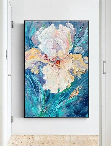  pittura a olio di fiori fatta a mano spatola dipinti bianchi su tela arte della parete immagini per la decorazione domestica dipinta a mano quadro cuadros abstractos pittura