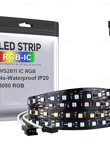  2,5 m 5m Flexible LED-Lichtleisten 30/60 LEDs 5050 SMD 10mm 1 Stück RGBIC (adressierbare Traumfarbe) LED Neonlichte Innen Party Wasserdicht 12 V