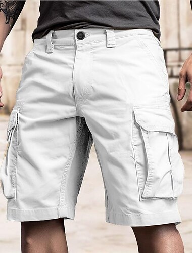  Herren Taktische Shorts Cargo-Shorts Shorts Knöpfe Mehrere Taschen Einfach tragbar Kurz Outdoor Täglich Campen und Wandern Mode Klassisch Weiß Königsblau