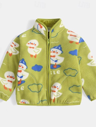  Jungen 3D Cartoon Mantel Oberbekleidung Langarm Herbst Winter Streetwear Basic Kinder 4-8 Jahre Urlaub Sport Täglich Normale Passform