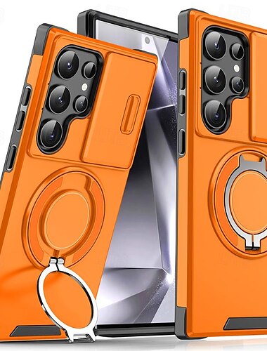  Funda para S24 S23 S22 S21 Ultra Plus A14 A54 A13 S20 FE cubierta trasera con soporte de anillo a prueba de golpes PC