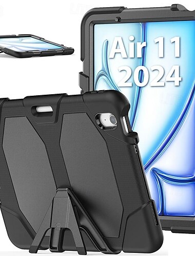 タブレット ケース カバー 用途 Apple iPad Air 11インチ(2024) iPad Pro 11インチ(2024) パータブル 鉛筆ホルダー(ペンなし) アーマーディフェンダー頑丈な保護 鎧 PC シリコーン