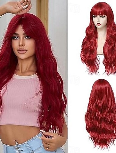  Frufrus hosszú hullámos parókák nőknek göndör hullámos paróka frufruval természetes hatású szintetikus hőálló szálú paróka Halloween cosplay bulikhoz
