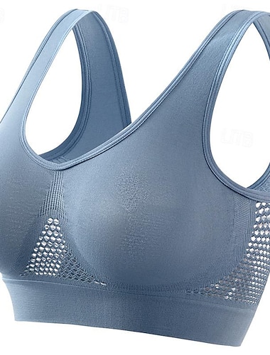  Mujer Sujeción Ligera Sujetadores de Deporte Sujetador para correr Espalda Abierta Sujetador superior No Aptitud física Deportes recreativos Corriendo Transpirable Ligero Suave Negro Blanco Azul