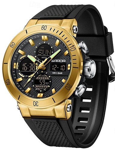  SANDA Herren Digitaluhr Draussen Sport Modisch Armbanduhr leuchtend Stopuhr Wecker Countdown TPU Beobachten