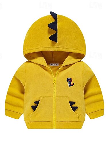  Jungen 3D Cartoon Dinosaurier Mantel Oberbekleidung Strickjacke Langarm Frühling Herbst Mode Basic Kleine Kinder (4-7 Jahre) 4-7 Jahre Mit Kapuze Outdoor Lässig Täglich Normale Passform