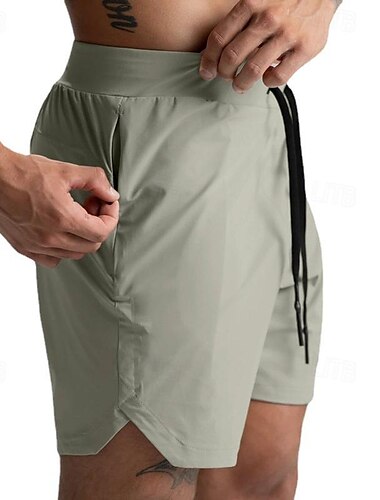  Hombre Pantalones Cortos Running Shorts de gimnasio Pantalones de chándal Bolsillo Correa Cintura elástica Bermudas Exterior Deporte Deportivo Secado rápido Suave Maratón Corriendo Rutina de ejercicio