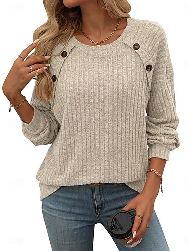  Women's Blouse Buttoned Work Stylish Modern Long Sleeve Pink Spring Fall
