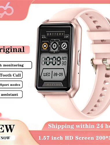 696 H37 スマートウォッチ 1.57 インチ スマートブレスレット ブルートゥース 歩数計 着信通知 睡眠サイクル計測器 と互換性があります Android iOS 女性 ハンドフリーコール メッセージ受信通知 IP 67 30mmウォッチケース