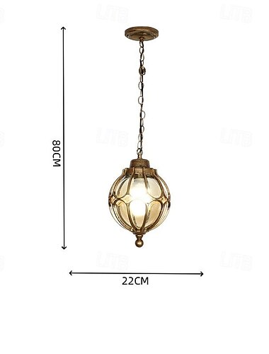  Luz colgante LED 18/22/27 cm 1 luz ajustable globo de cristal dropball impermeable al aire libre lámparas colgantes de techo colgante de metal estante de uva lámpara villa porche entrada de garaje