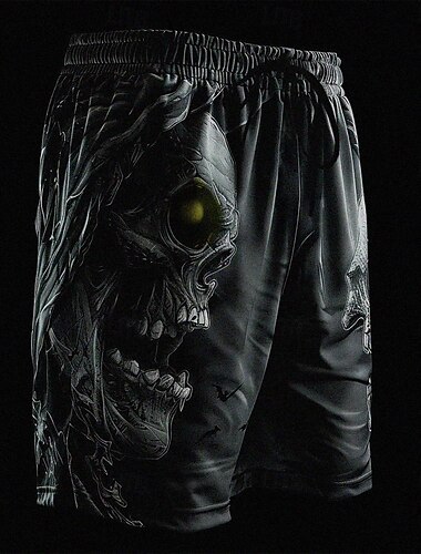  Miesten pääkallopuvut uimashortsit uintishortsit lauta-shortsit keski vyötärö muotikauden katuvaatteet rento päivittäinen loma naru tasku joustava vyötärö muotivaatteet