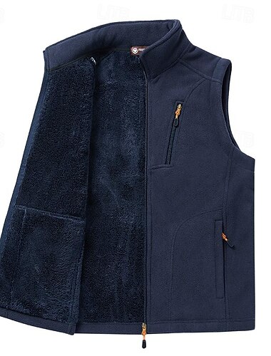  Herren Weste für Wanderer Wander-Fleeceweste Ärmellos Shirt Außen warm Fleece-Futter Winter Zip Tasche Polyester Schwarz Armeegrün Königsblau Camping / Wandern / Höhlenforschung Reisen