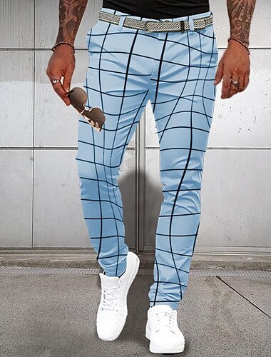  Herren Graphic Anzughosen Mittlere Taillenlinie Formal Casual 3D-Druck Sommer Frühling Herbst Winter Weiß Gelb Blau