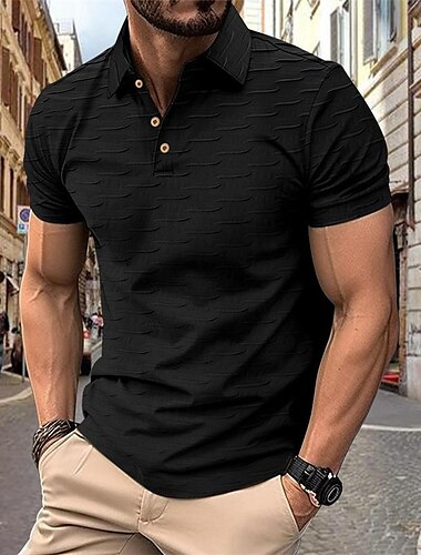  Herren Golfhemd Golfpolo Arbeit Casual Kargen Kurzarm Basic Modern Glatt Taste Frühling Sommer Regular Fit Schwarz Weiß Khaki Kaffee Golfhemd