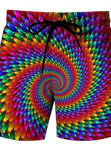  رجالي الرسم التدرج ترونكس السباحة شورتات السباحة شورتات التزلج خصر متوسط موضة ستايل هاواي بوهو فضفاض مناسب للبس اليومي شاطئ رباط مرونة الخصر طباعة ثلاثية الأبعاد مصمم ملابس