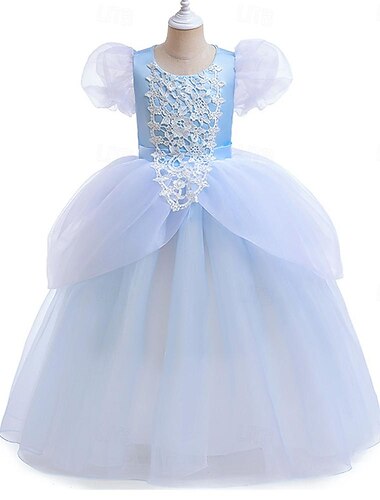  Assepoester Sprookje Prinses Jurken Kostuum Bloemenmeisje jurk Cosplay Film cosplay for Voor meisjes Kinderen Carnaval Feest
