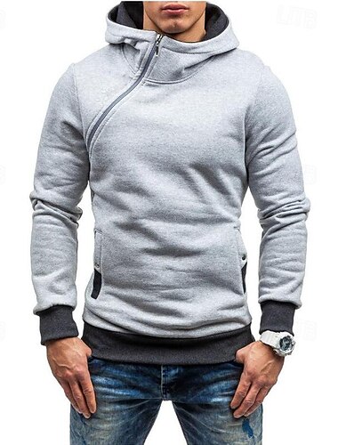  Homens Moletom Quarter Zipper Hoodie Preto Vermelho Azul Camelo Cinzento Com Capuz Tecido Patchwork Desportos e Ar livre Diário Feriado Roupa de rua Básico Casual Primavera & Outono Roupa Moletons
