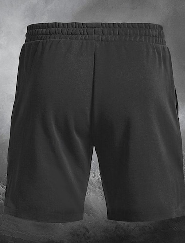  Herren Shorts Kurze Hosen Sommer-Shorts Lässige Shorts Tasche Kordelzug Elastische Taille Totenkopf Motiv Atmungsaktiv Weich Kurz Casual Täglich Festtage Modisch Strassenmode Schwarz Mikro-elastisch