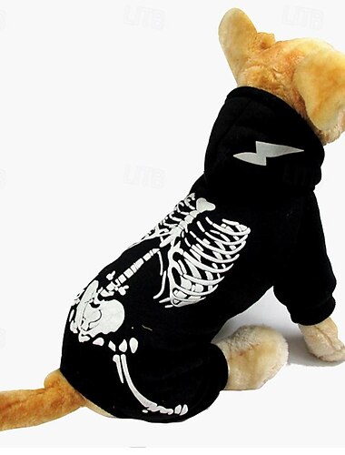  Hunde Halloweenkostüm Kostüme Totenkopf Motiv Skelett / Totenkopf Fluoreszierend Weich Halloween Karneval Party Kleidungs-Outfits für Hundewelpen