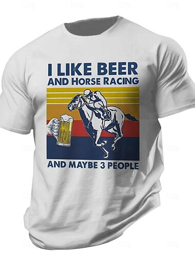  Herren Oktoberfest-Bier T Shirt Kurzarm T-Shirt 3D-Druck Rundhalsausschnitt Hemd Vintage Cool Party Festtage Oktoberfest Weiß Sommer Frühling Bekleidung S M L XL XXL XXXL