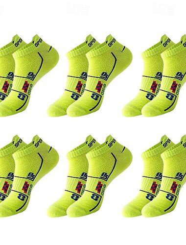  Herren 6 Paare Mehrfachpackungen Socken Laufsport Socken Freizeitsocken Schwarz Weiß Farbe Buchstabe Sport & Natur Täglich Urlaub Grundlegend Dünn Sommer Frühling Modisch Brautkleider schlicht