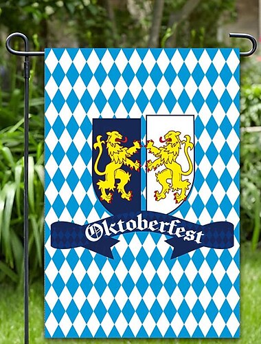  Drapeau bavarois drapeau de jardin 12x18 pouces drapeaux oktoberfest verticaux extérieurs-doubles drapeaux de cour de jardin drapeaux de bienvenue décorations