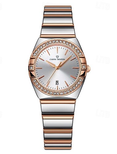  ny modetrend rustfrit stål bånd dameur tekstur lysende kalender simpelt mærke luksus hundrede kvartsur afslappet liv rejser sportsur