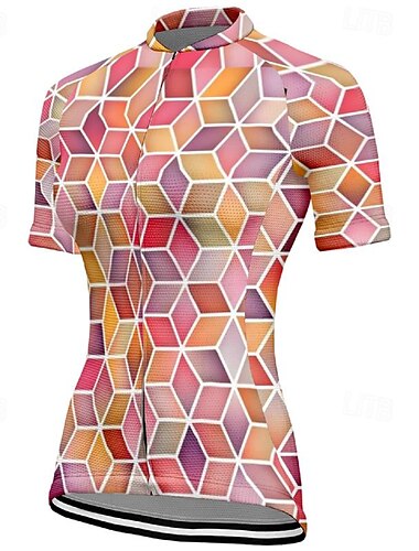  Damen Radtrikot fahrradbekleidung Fahrradtrikot Kurzarm Fahhrad T-Shirt Shirt mit 3 Gesäßtaschen MTB Mountain Rennrad Schnelltrocknend Reißverschluß vorne Schweißtransportierend Rosa Blau Purpur Sport