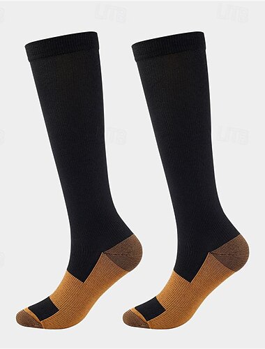  Calcetines de compresión Calcetines Deportivos Calcetines para correr 1 Par Bloque de Color Mujer Calcetines de tubo Transpirable Reductor del Sudor Cómodo Entrenamiento de gimnasio Baloncesto