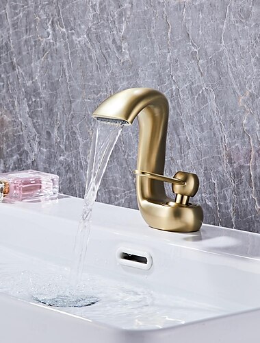  Baie Chiuveta Robinet - Cascadă Alamă Antichizată Piesă Centrală Singur mâner o gauraBath Taps