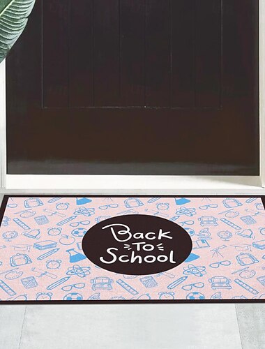  Zurück zur Schule Fußmatte Küchenmatte Bodenmatte rutschfeste Fläche Teppich Ölfester Teppich Indoor Outdoor Matte Schlafzimmer Dekor Badezimmermatte Eingangsteppich