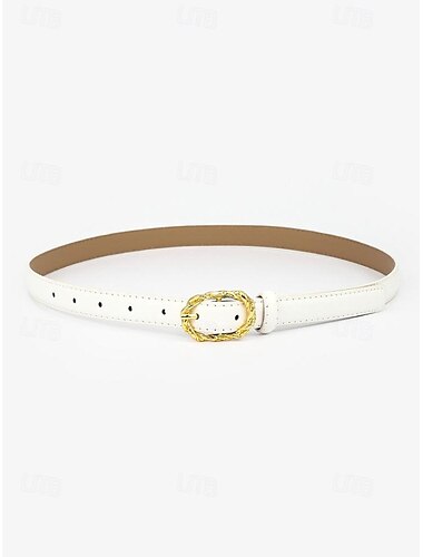  schmaler Damengürtel aus PU-Leder mit goldener Schnalle – für Kleider und lässige Outfits