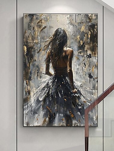  engel meisje olieverf handgemaakte grote muur kunst abstracte zwarte figuur naakt olieverf handgemaakte muur kunst aangepaste schilderij voor slaapkamer muur decor handgemaakte cadeau firgure olieverf