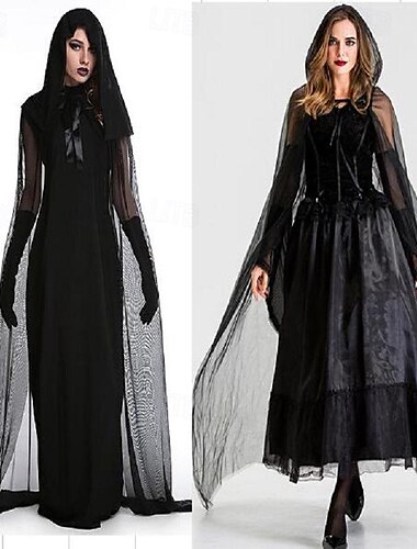  Die Frauen in Schwarz Geist Zombie Kleid Cosplay Kostüm Erwachsene Damen Cosplay Party / Abend Karneval Maskerade Einfaches Karnevalskostüm