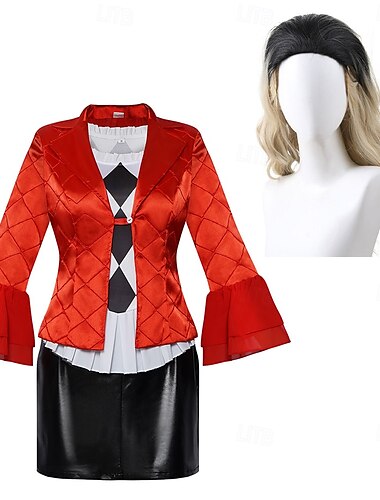  Joker: Folie à Deux Joker 2 Harley Quinn Outfits Women's Movie Cosplay Cosplay Costume Halloween Carnival Performance Party With Costume Wigs