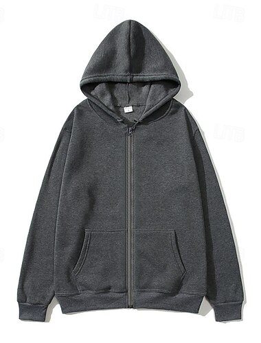  Herr Huvtröja med dragkedja Svart Vit Ljusgrå Mörkgrå Huva Slät Dragkedja Ficka Sport & Utomhus Dagligen Helgdag Polyester Streetwear Grundläggande Ledigt Vår & Höst Kläder Pull Tröjor Långärmad