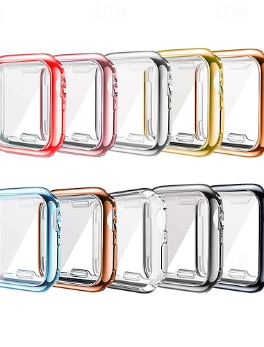  10 stuks Horlogekast met schermbeschermer Compatibel met: Apple Watch Series 6 5 4 SE 44mm / Series 3 2 1 42mm / Series 3 2 1 38mm / Serie 6/5/4 / SE Krasbestendig Ultradun Stofbestendig Zachte TPU