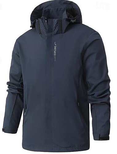  Férfi Softshell dzseki Planinarska jakna Szabadtéri Szélbiztos Vízálló Kapucnis felsőrész Széldzseki kabát Kempingezés / Túrázás / Barlangászat Utazás Fekete Fehér Sötétkék Szürke