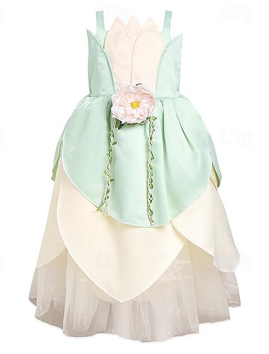  Tinkelbel Sprookje Prinses Tiana Bloemenmeisje jurk Thema feestkostuum Tule jurken Cosplay Film cosplay for Voor meisjes Kinderen Carnaval Feest / Uitgaan
