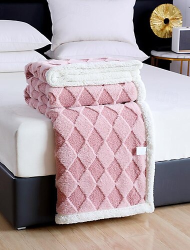  Flanelldecke reine Farbe Nachahmung Kaninchenfell multifunktionale Decke Außenhandel Einzel Doppel Flanelldecke
